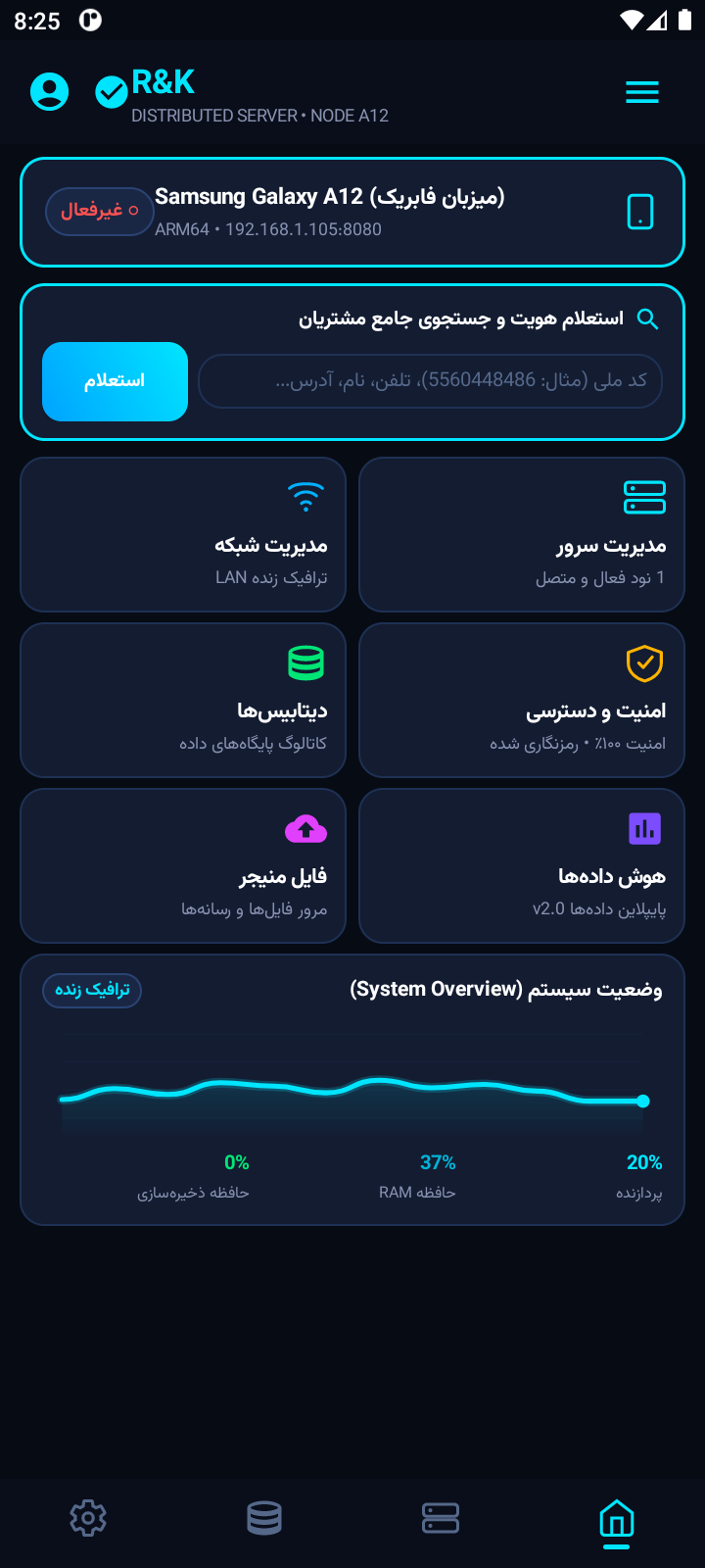 داشبورد نظارت سرور